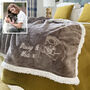 Personalised Embroidered Photo Neutral Sherpa Blanket, thumbnail 5 of 11