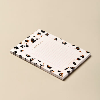 A6 I Love Lists Notepad, Cheetah Print, 3 of 10