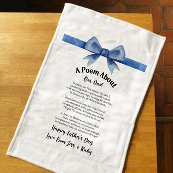 Personalised Poem Tea Towel Gift For Fathers Day, 6 of 7