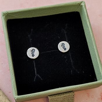 Seaside Themed Silver Stud Earrings Various Designs, 4 of 7