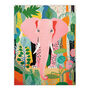 Pink Elephant Jungle Animal Fun Multi Wall Art Print, thumbnail 6 of 6