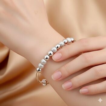 Silver Plated Beaded Adjustable Bracelet, 3 of 4