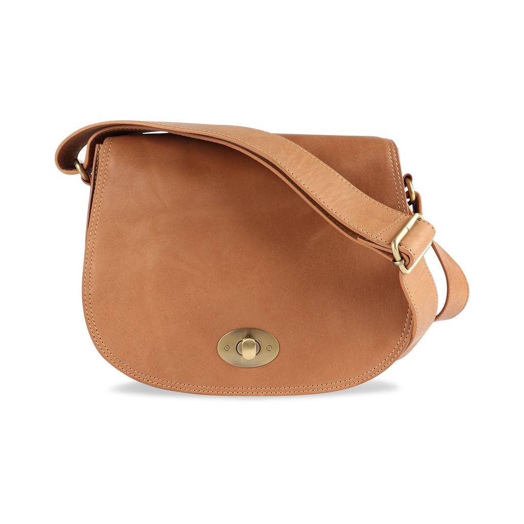 bette leather cross body saddle bag by the leather store