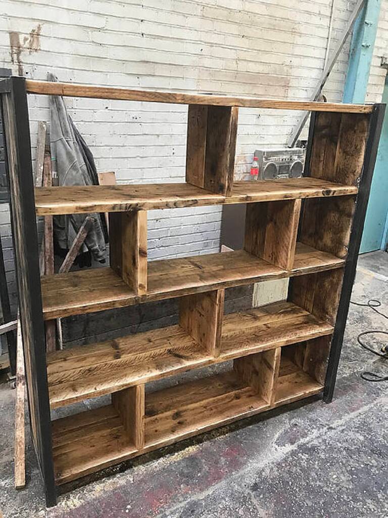 Industrial Reclaimed Bookcase Shelf Unit 521, 1 of 7