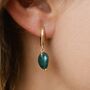 Asri Natural Stone Huggie Hoop Earrings Gold Plated, thumbnail 7 of 7