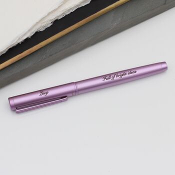 Personalised Lilac Or Gold Matte Rollerball Pen, 3 of 8