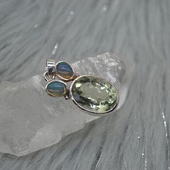 Green Amethyst, Opal Pendant, 5 of 8