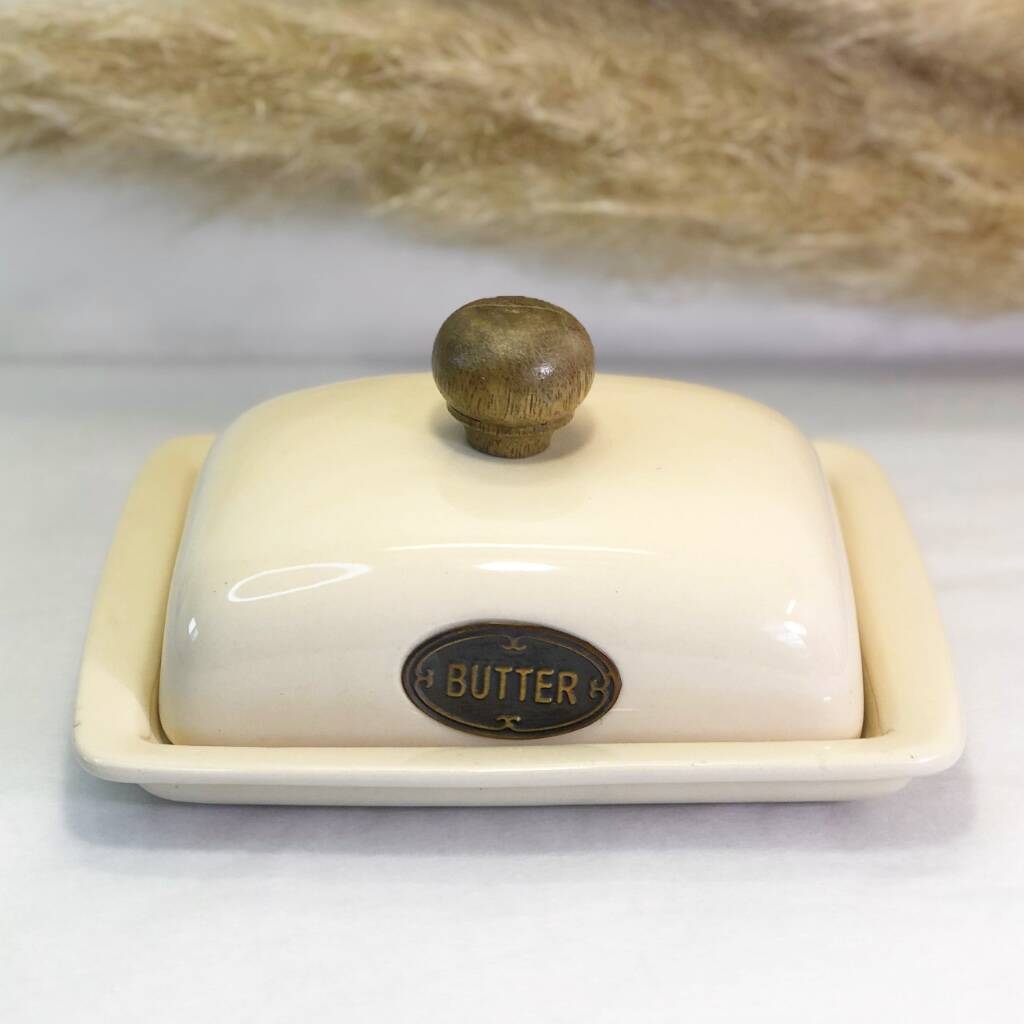 Cream Ceramic Butter Dish Butter Tray With Lid By The Happy Place