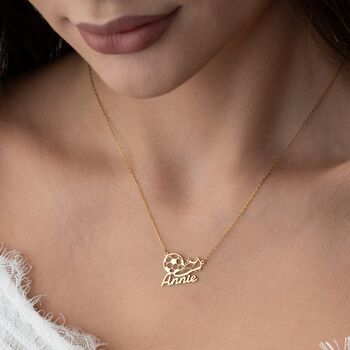 Personalised 'Lioness' Football Name Necklace, 3 of 9