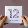 Love Hearts Silk 12th Anniversary Card, thumbnail 3 of 4