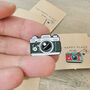 Vintage Camera Pin Badge Colourful Retro Enamel Pin, thumbnail 3 of 7