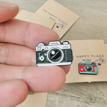 Vintage Camera Pin Badge Colourful Retro Enamel Pin, 3 of 7