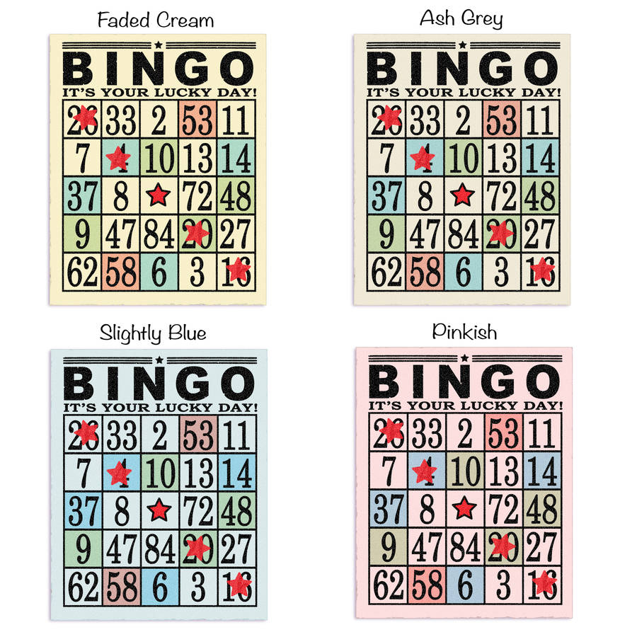 personalised lucky day bingo card print by just for you ...