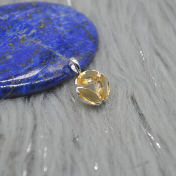 Citrine Silver Floral Pendant: November Birthstone, 8 of 8