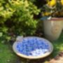 Blue And White Ceramic Bird Bath Birdbath Feeder Table Ornament, thumbnail 2 of 3
