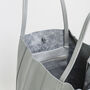 Dove Grey Soft Leather Tie Top Tote, thumbnail 5 of 10
