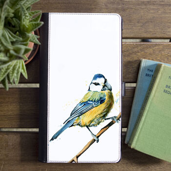 Inky Blue Tit Faux Leather Phone Case With Card Slots, 3 of 6