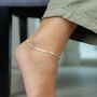 925 Silver Slim Snake Chain Asian Payal Anklet, thumbnail 3 of 5