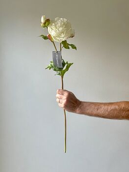 Artificial White Real Feel Peony, 10 of 11