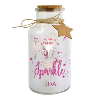 Unicorn LED Light Up Personalised Glass Jar, 3 of 4