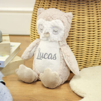 Personalised Owl Teddy Bear Toy Gift For Baby, 7 of 8