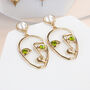 Artsy Abstract Gold Plated Drop Earrings, thumbnail 3 of 9