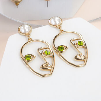Artsy Abstract Gold Plated Drop Earrings, 3 of 9