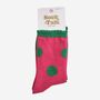 Women's Glitter Socks Hot Pink Green Large Polka Dots, thumbnail 5 of 5