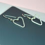 Handmade Hammered Sterling Silver Heart Hook Earrings, thumbnail 3 of 4