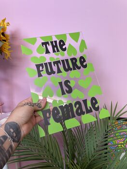 The Future Is Female Clear Acrylic Vinyl Plaque Decor, 10 of 11