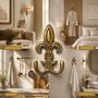 Vintage Brass Fleur De Lis Wall Hooks Set Of Two, thumbnail 9 of 9
