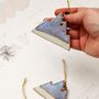 Handmade Stoneware Mountain Ornament: Snowy Peak Christmas Decoration, thumbnail 5 of 5