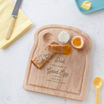 Personalised Good Egg Toast Board Birthday Gift For Daddy, 2 of 6