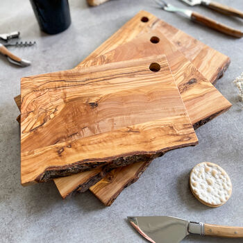 Set Of Three Olive Wood Cheese Boards, 3 of 8