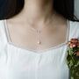 Erica White Ivory Silver Pearl Ball Drop Jewel Gift Necklace, thumbnail 1 of 3