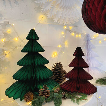 Maroon Honeycomb Paper Christmas Tree, 3 of 3