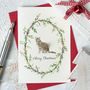 Cat And Wreath Christmas Card, thumbnail 2 of 5