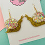 Gold Snail Glitter Resin Earrings, thumbnail 4 of 4