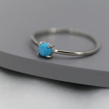 Genuine Turquoise Stone Ring In Sterling Silver, 2 of 11