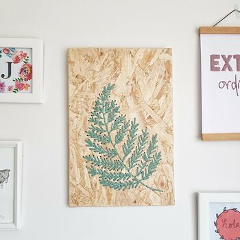 Botanical Embroidered Reclaimed Wood Art, 2 of 7