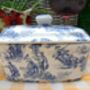Lidded Butterdish In Blue Toile Design, thumbnail 4 of 10