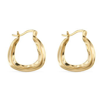 14 K Gold Plated Chunky Vintage Hoop Earrings, 4 of 12