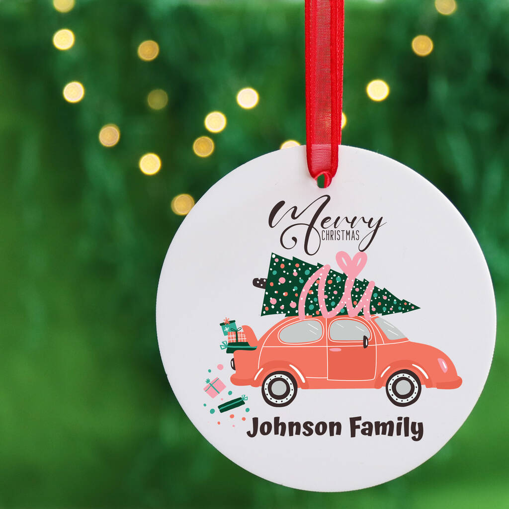 Personalised Family Christmas Car Bauble, 1 of 7