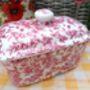Lidded Butterdish In Pink Blossom Chintz Design, thumbnail 5 of 8