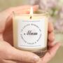 Mum Memorial Gift In Loving Memory Of Mum Candle, thumbnail 1 of 8