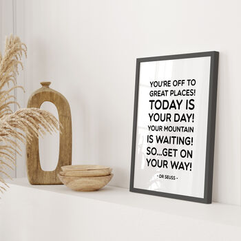 Dr Seuss 'Oh The Places You'll Go' Quote Print, 3 of 12