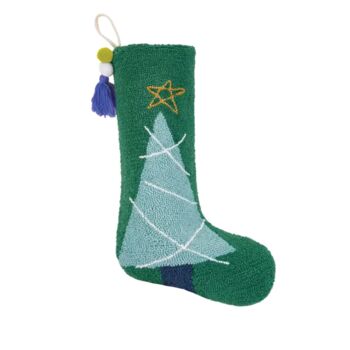 Personalised Christmas Tree Stocking With Pom Pom, 2 of 3