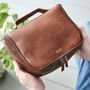 Personalised Luxe Leather Wash Bag With Handle, thumbnail 1 of 2