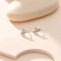 Delicate Starburst Cz Huggie Hoop Earrings In Sterling Silver, thumbnail 2 of 10