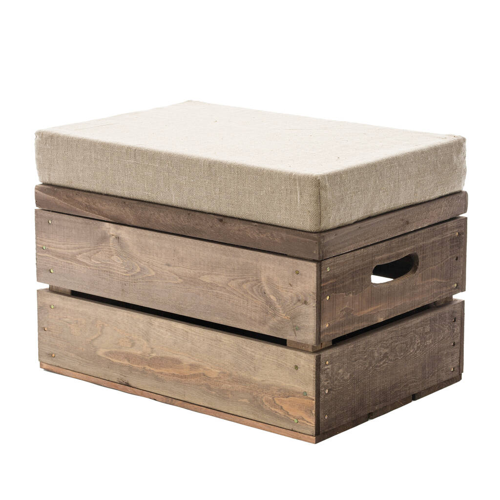 Vintage Style Apple Crate Seat, Three Inch Cushion By Vintage Crates